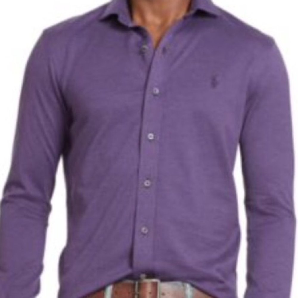 Polo Ralph Lauren Purple Knit Dress Shirt